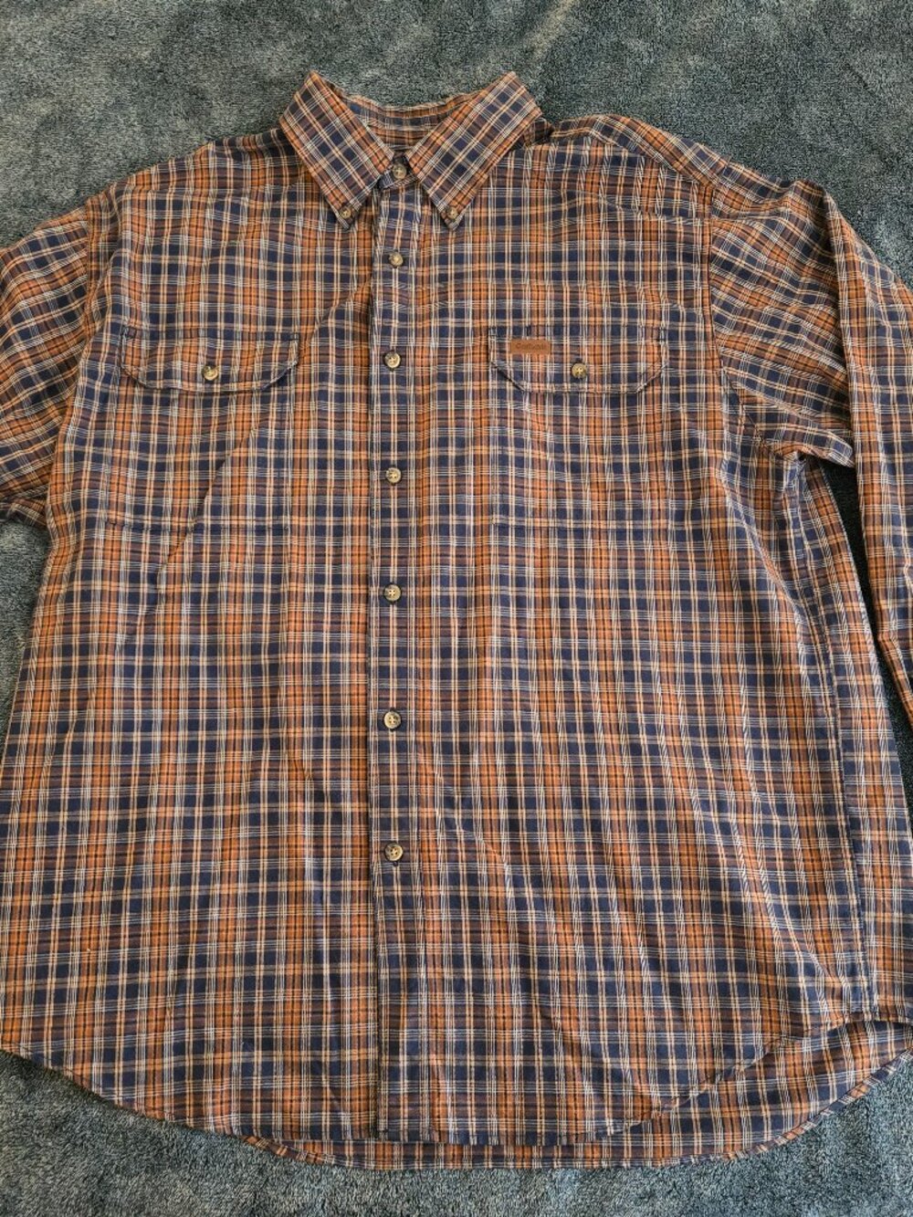 Carhartt XL Long Sleeve Button-Down Shirt Loose Fit Plaid